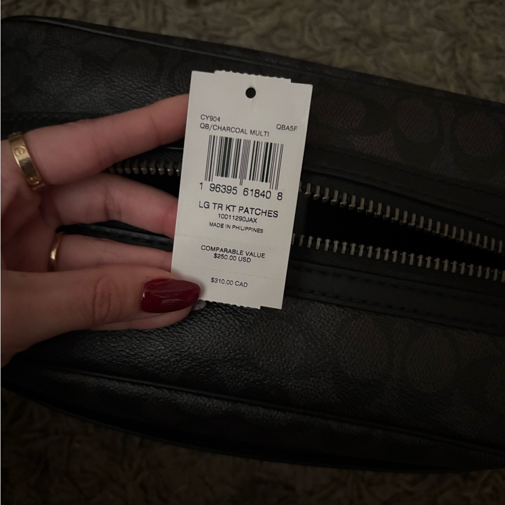 Coach Large Toiletry Kit with Patches – Charcoal Multi - Picture 6 of 8